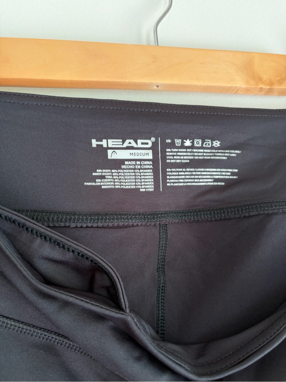 New Head Black Athletic Tennis Skirt Skort Size M - Picture 6 of 7